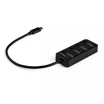 StarTech.com 4 Port USB-C Hub - USB-C- auf 4x USB 3.0 Typ-A- Ports mit einzelnen Ein-Ausschaltern - SuperSpeed 5 Gbits USB 3.2 Gen 1 - USB-Bus-Stromversorgung - Tragbar - 25cm Kabel