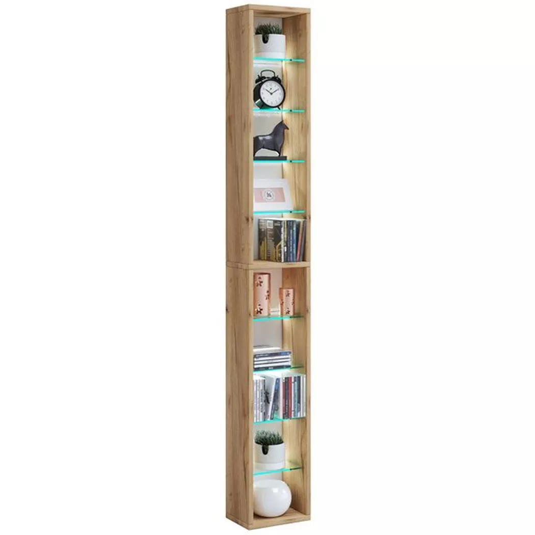 VCM - Holzregal stehend | platzsparender CD-Schrank | Elegantes DVD-Regal stehend | Blu-Ray Regal | CD Regal - Rasato, One Size, Bronzo