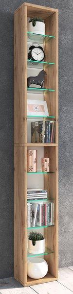 VCM Holz CD DVD Stand Aufbewahrung Standregal Bücherregal Deko Regal Glas Rasato  