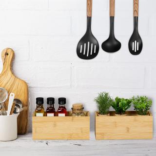 B2X Scatola portaoggetti in bambù, confezione da 2  