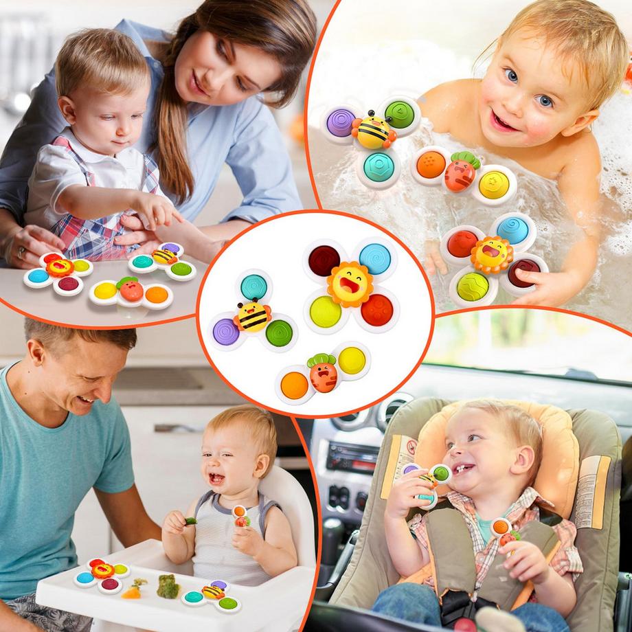 Activity-board  Saugnapf-Spielzeug Baby-Sinnesspielzeug für Baby Saugnapf-Drehspielzeug 