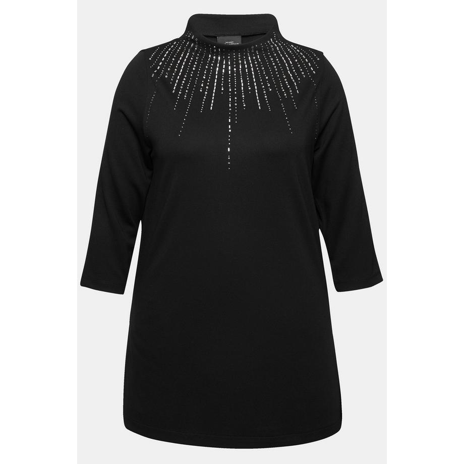 Ulla Popken Sweat-shirt Pierres Fantaisie Coupe Évasée Col Montant  