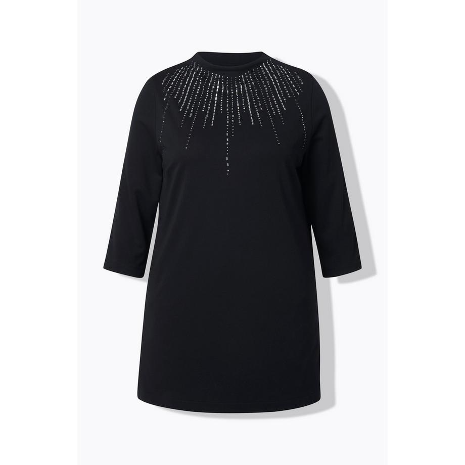 Ulla Popken Sweat-shirt Pierres Fantaisie Coupe Évasée Col Montant  