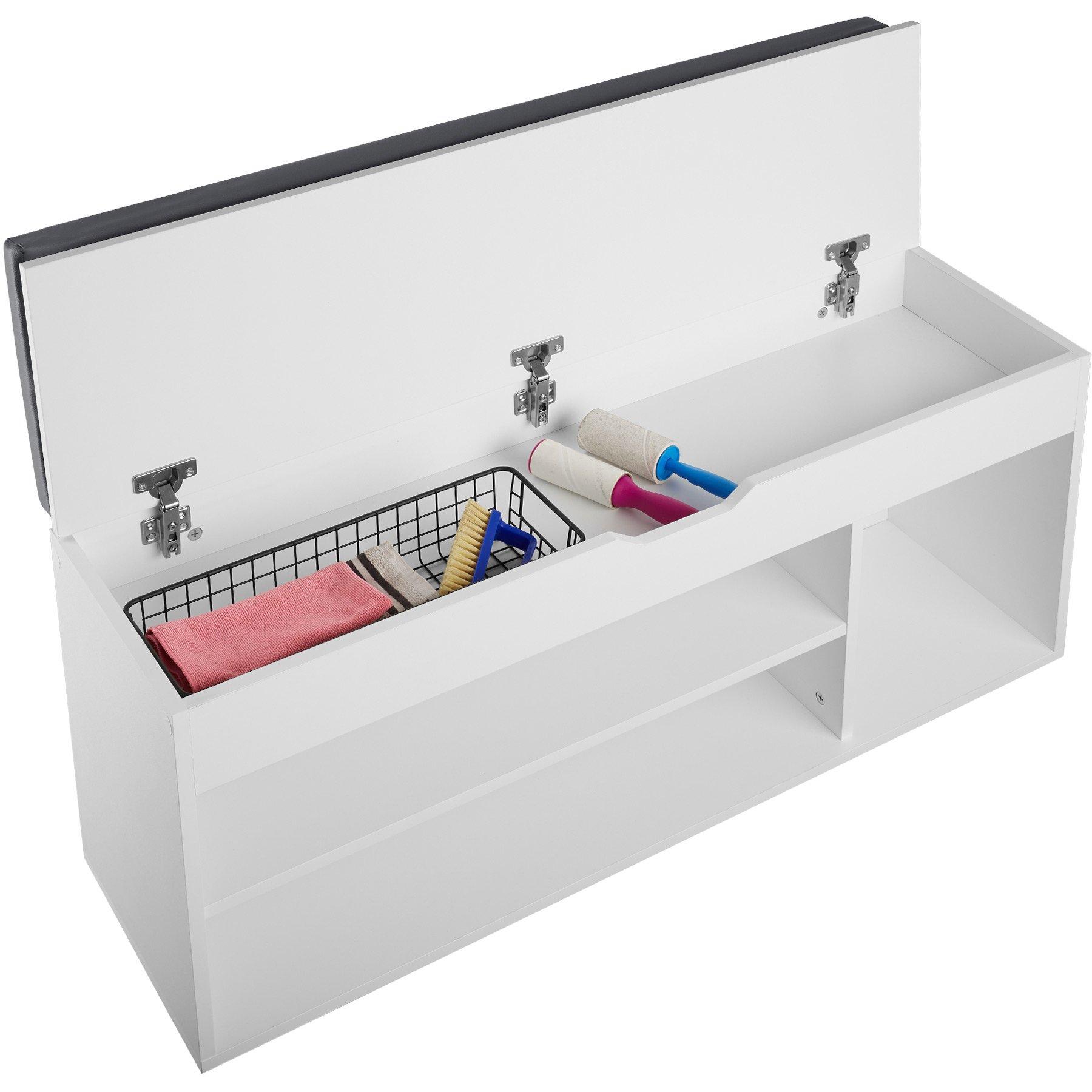 Tectake Banc à chaussures NATALYA avec coussin d'assise 104x30x49cm  