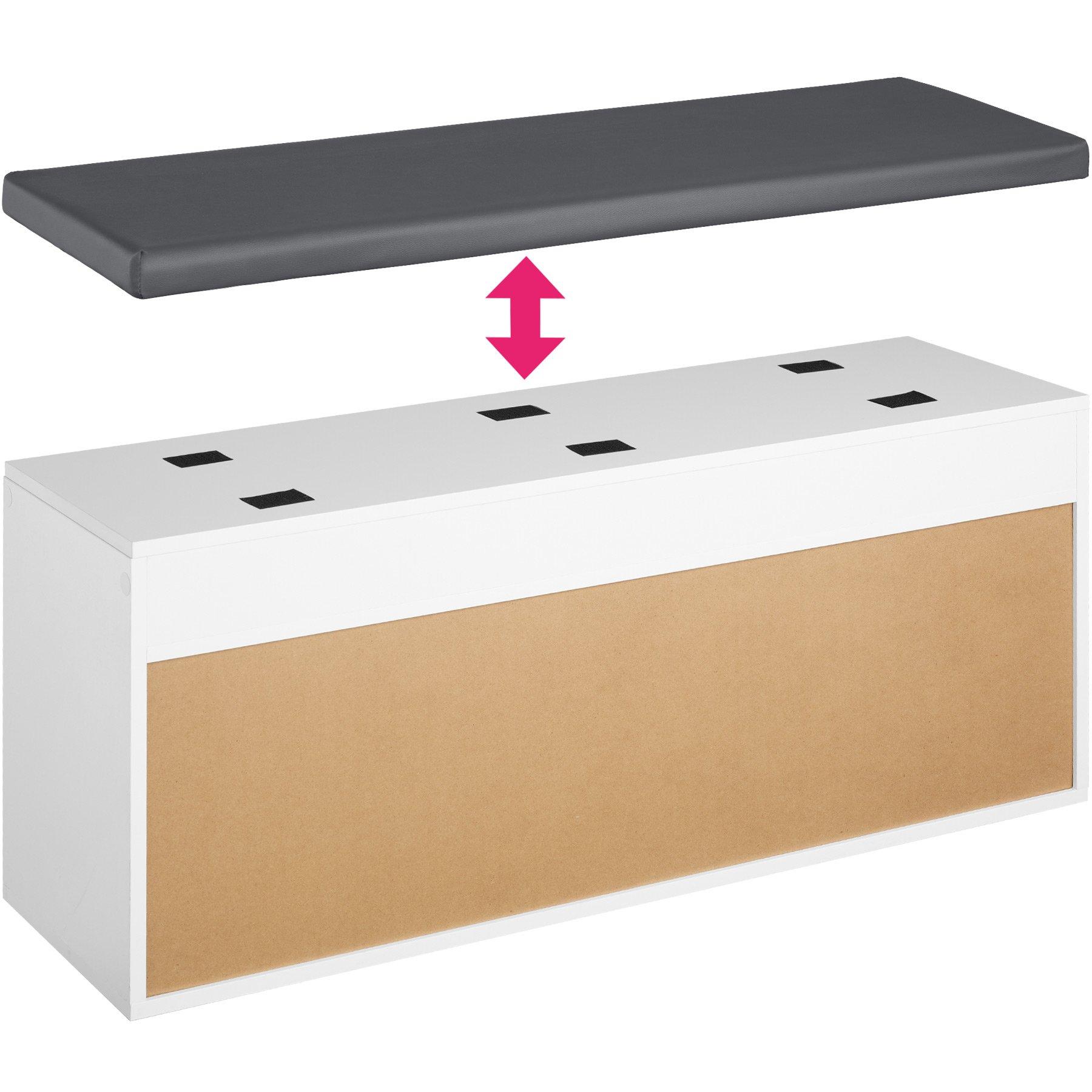 Tectake Banc à chaussures NATALYA avec coussin d'assise 104x30x49cm  