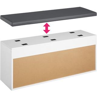 Tectake Banc à chaussures NATALYA avec coussin d'assise 104x30x49cm  