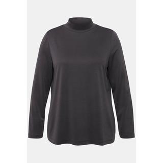 Ulla Popken  Maglia classica in misto modal con collo alto e maniche lunghe 