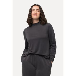 Ulla Popken  Maglia classica in misto modal con collo alto e maniche lunghe 