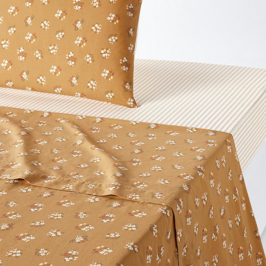 Drap plat coton lavé