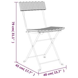 VidaXL Klappbarer bistrostuhl poly-rattan  