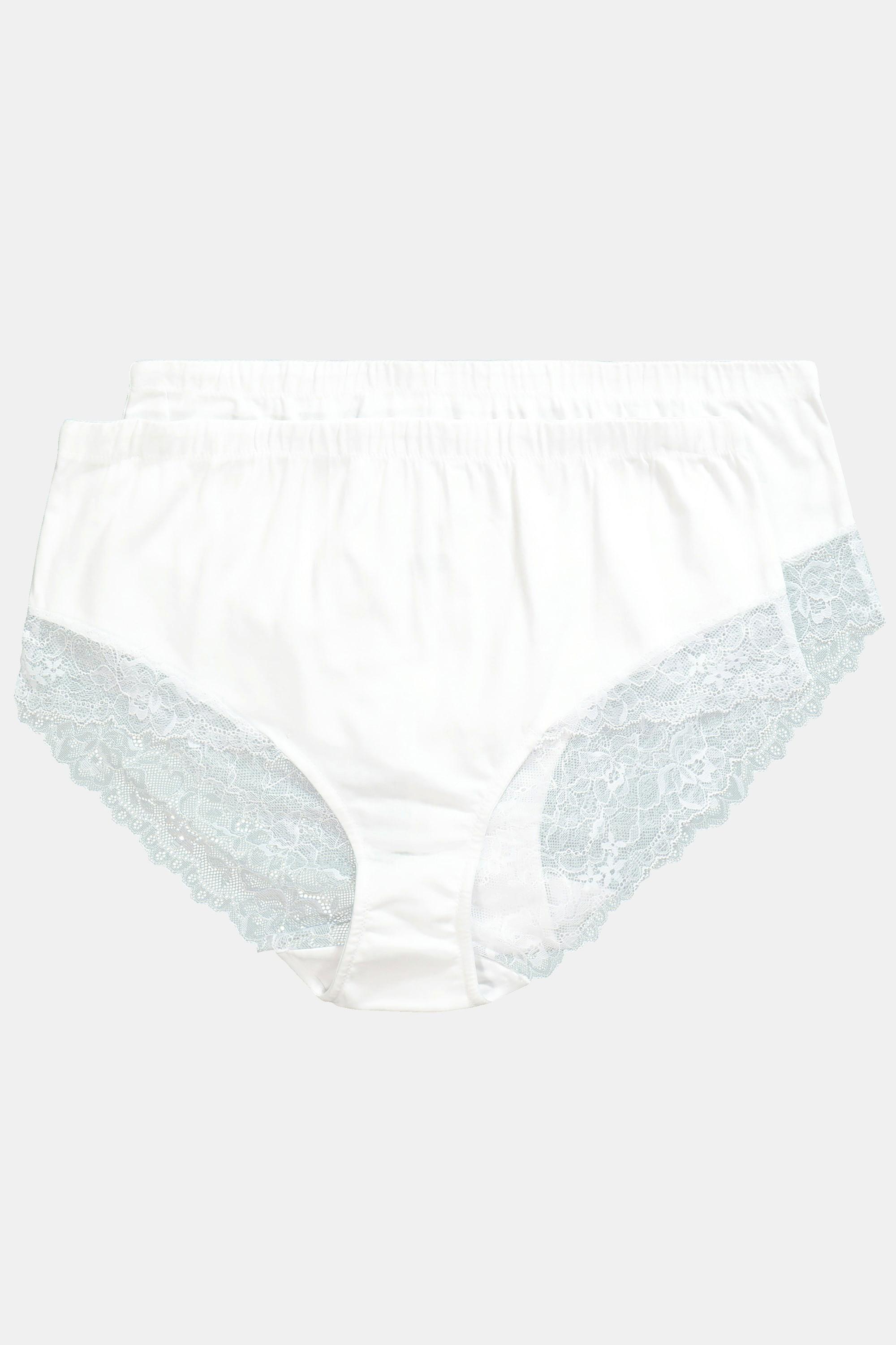 Ulla Popken Slip midi 2 pezzi inserto di pizzo laterale  