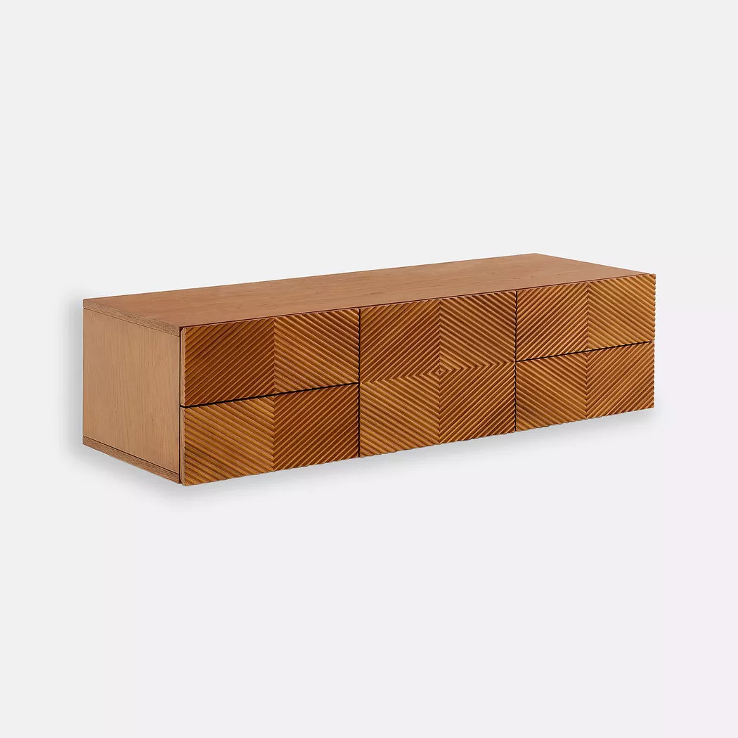 La Redoute Intérieurs - Hänge-TV-Möbel, One Size, Baumnuss