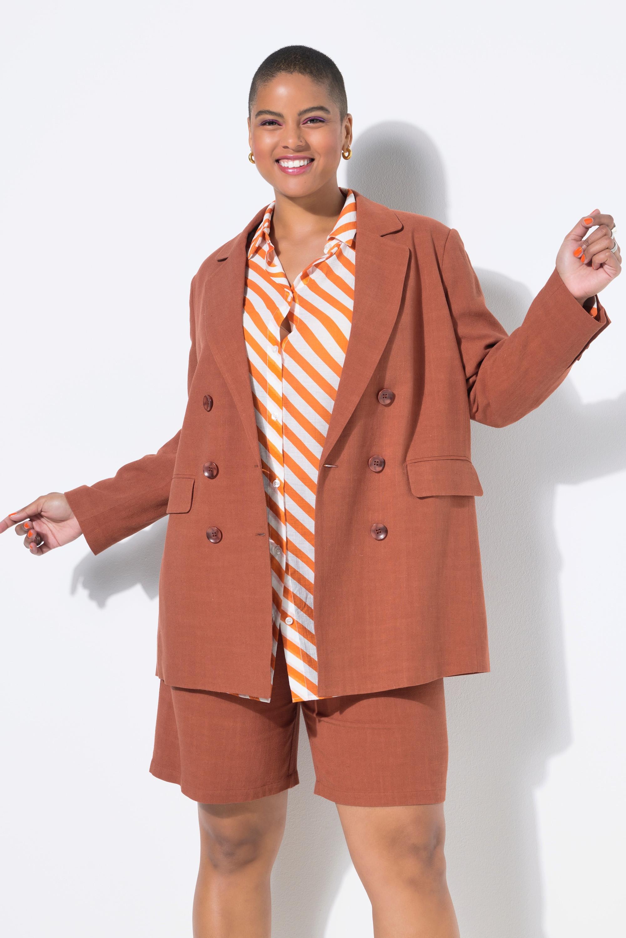 Studio Untold Blazer Misto Lino Doppiopetto Loose Fit  