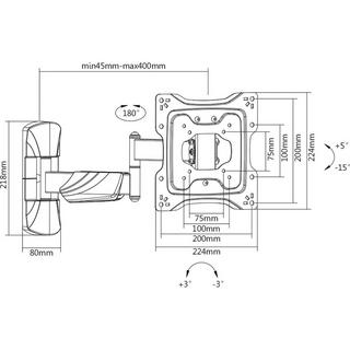 Value  LCD-/-TV Wandhalterung, 5 Gelenke 