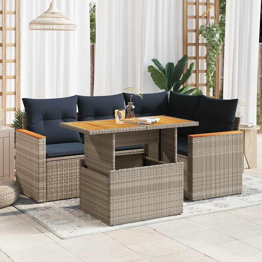 VidaXL Ensemble de canapés de jardin rotin synthétique  