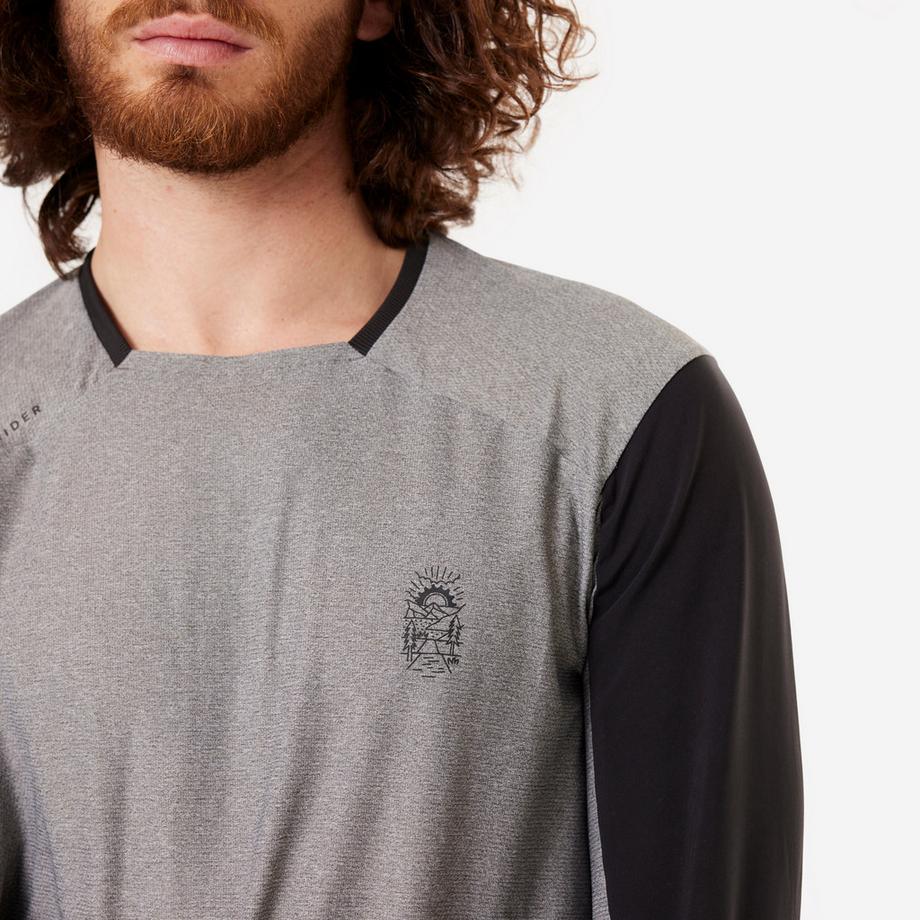 ROCKRIDER  Maglia maniche lunghe uomo MTB regular fit poliestere 