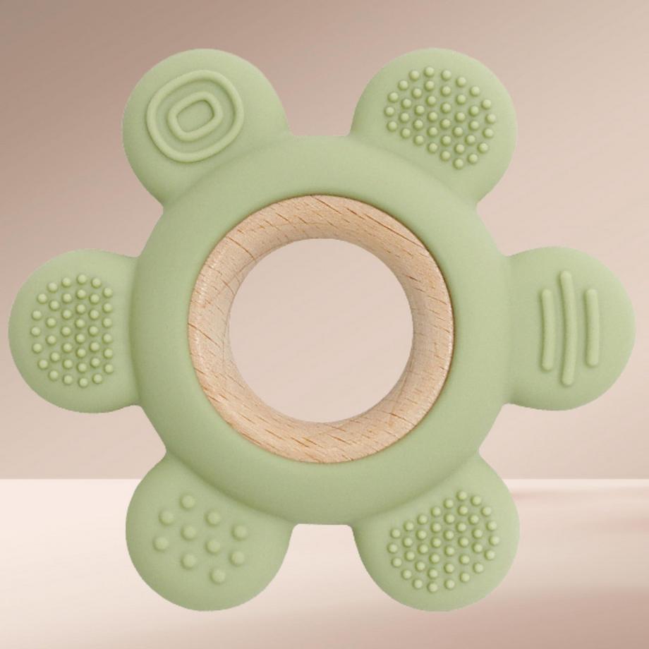 Activity-board  Beißring Blume - Beißspielzeug - Zahnen - Stillen - Silikon-Zubehör für Babys 