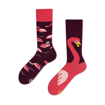 Pink Flamingo Socks - Many Mornings