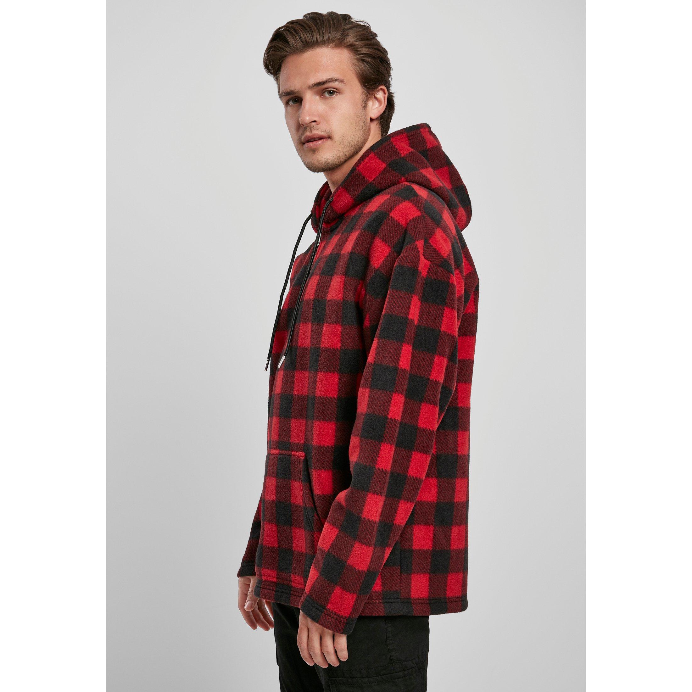 URBAN CLASSICS Felpa con cappuccio patterned Polar Fleece Half Zip  