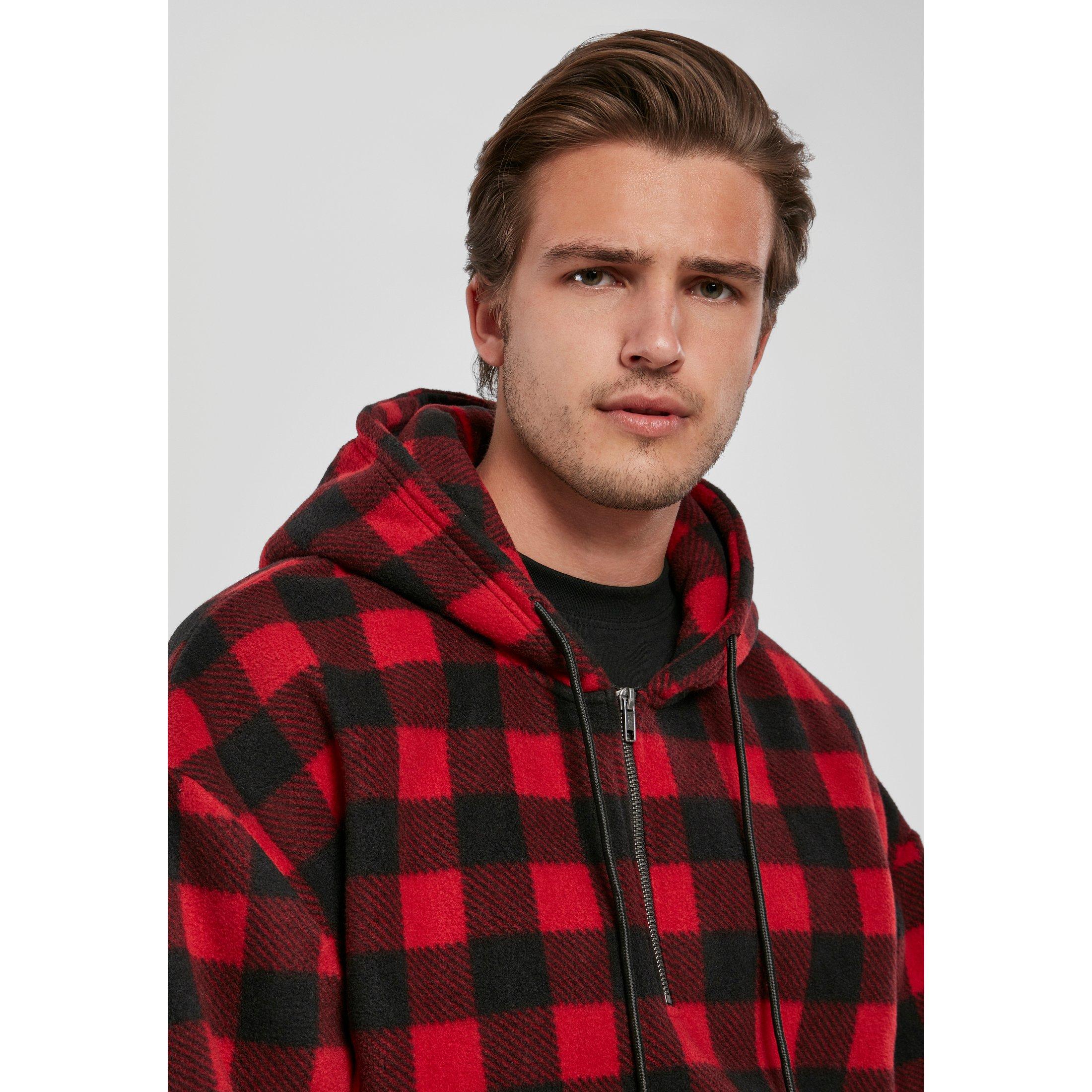 URBAN CLASSICS Felpa con cappuccio patterned Polar Fleece Half Zip  