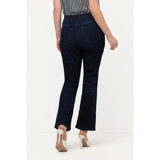 Ulla Popken  Jean en denim foncé, coupe 5 poches, taille élastique 