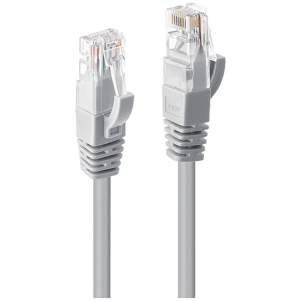 LINDY  RJ45 Netzwerkkabel, Patchkabel CAT 6 U/UTP 15.00 m Grau 1 St. 