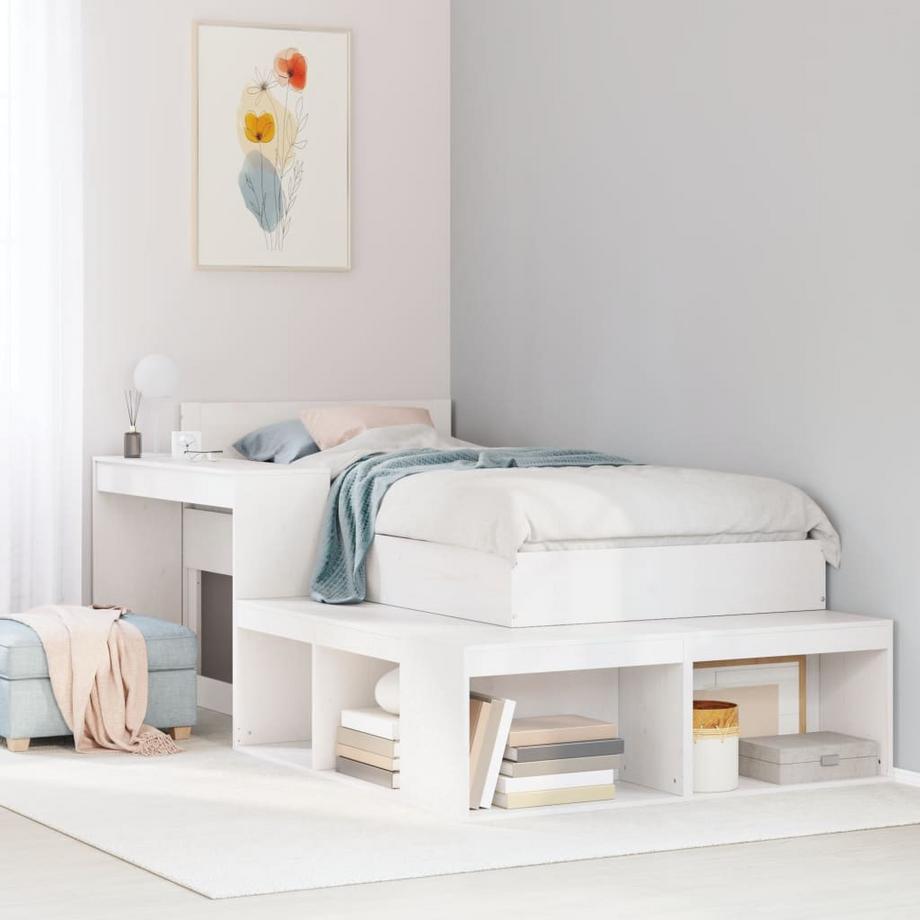 VidaXL  Table de chevet avec bureau bois de pin 