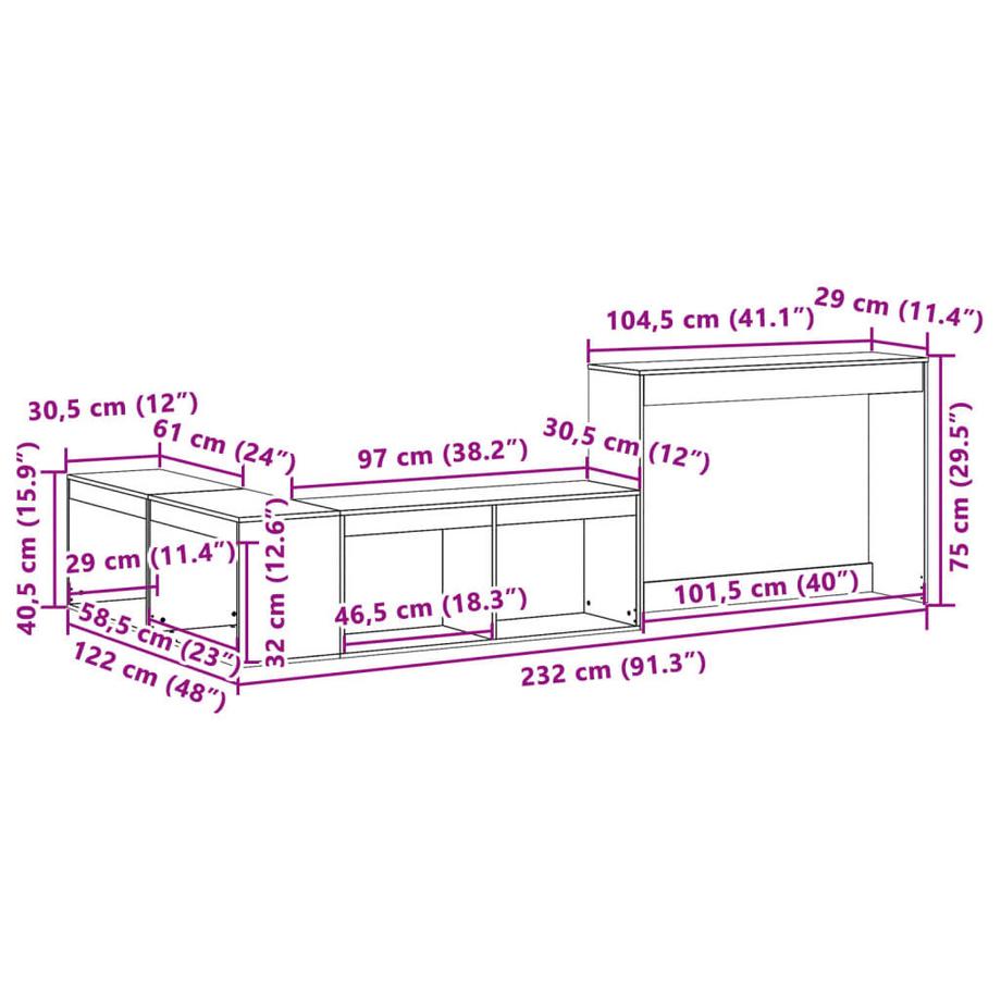 VidaXL  Table de chevet avec bureau bois de pin 
