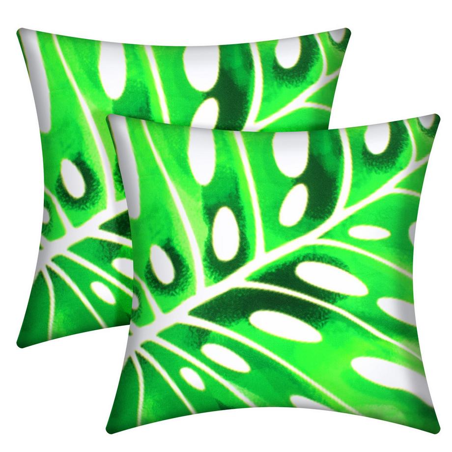 Avizar 2 Stk. Kissenbezüge Monstera Pflanze  