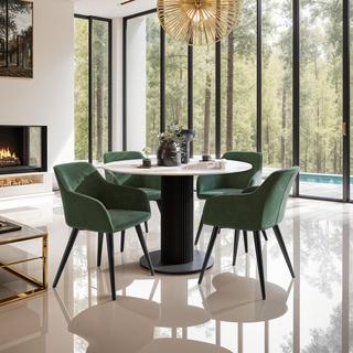 Tectake Stuhl Marilyn Samtoptik-schwarze Stuhlbeine  