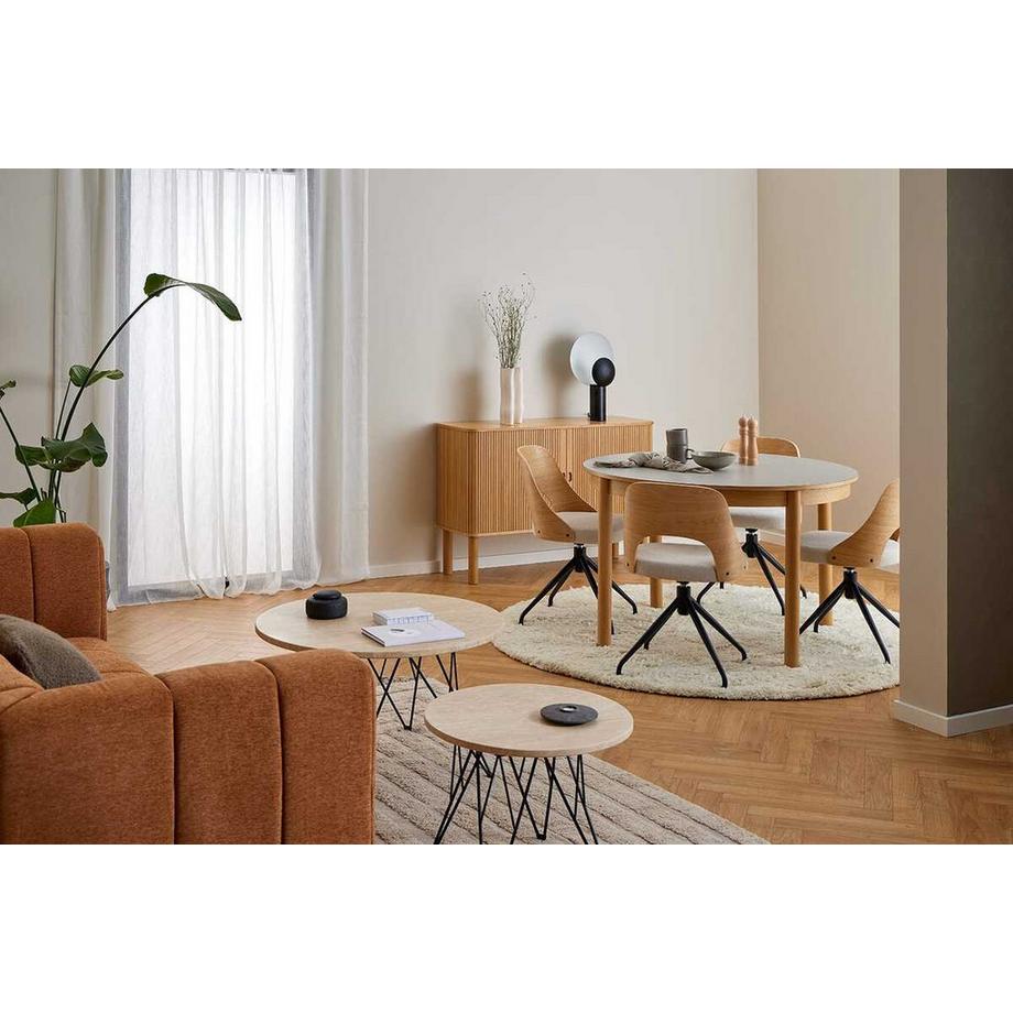 mutoni Chaise de salle à manger Lucille beige naturel (1 pièce)  