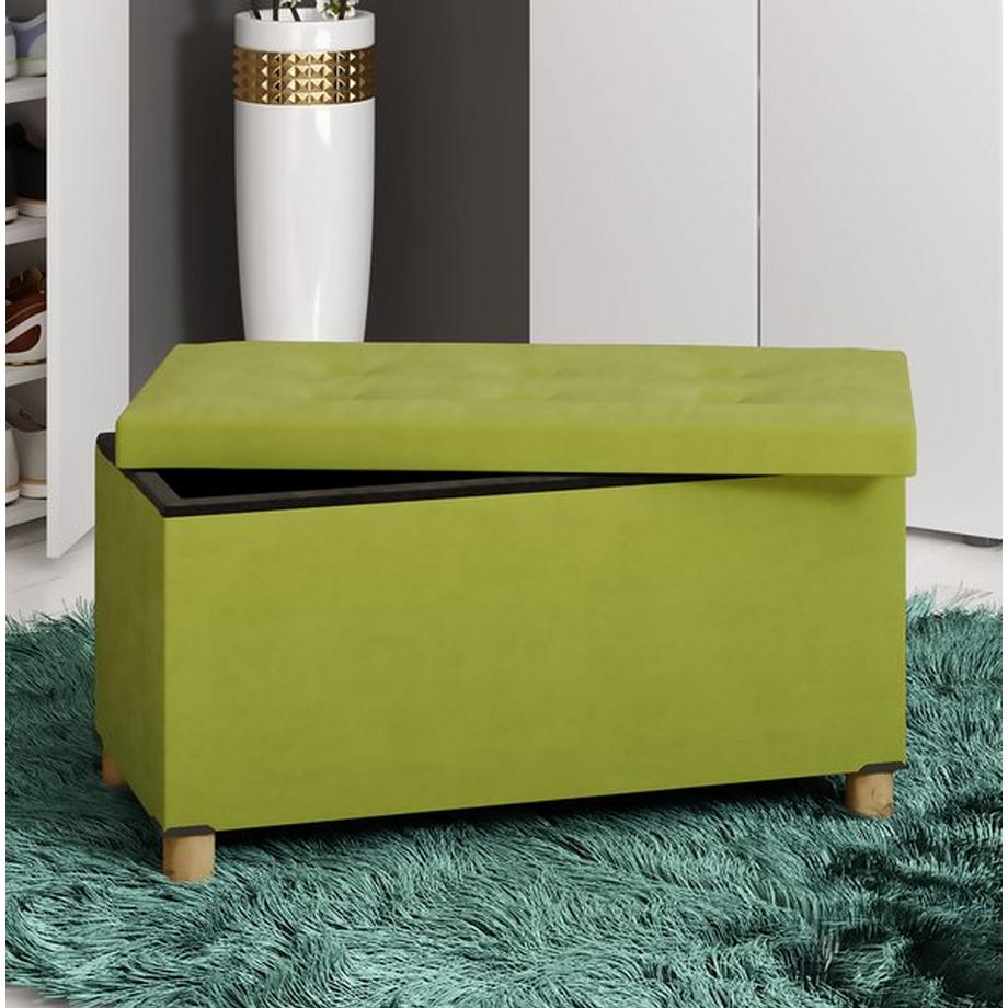 VCM  Stoff Sitztruhe Sitzbank Truhe Box Kiste Aufbewahrungsbox Ottomane Sizos L 