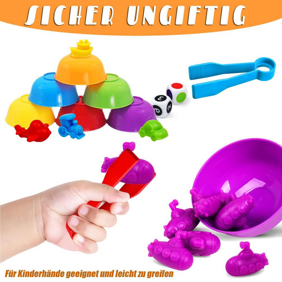 Activity-board  Toys Matching sorting cups and tweezers for children 