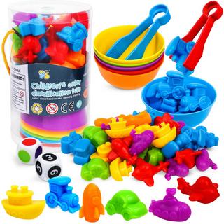 Activity-board  Toys Matching sorting cups and tweezers for children 