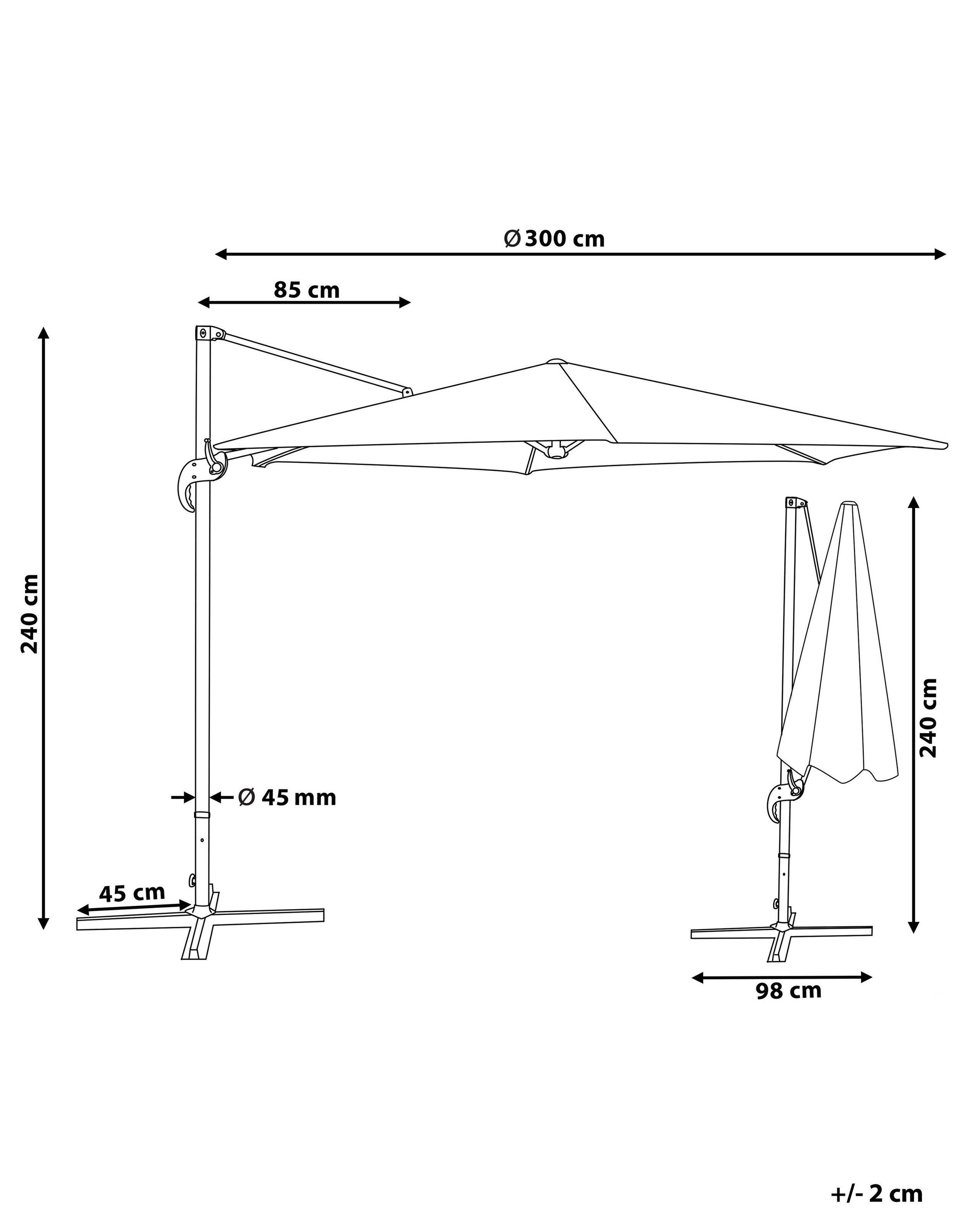 Beliani Ampelschirm aus Polyester SAVONA  