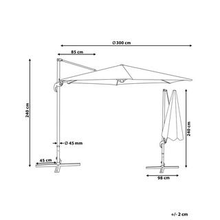 Beliani Parasol suspendu en Polyester SAVONA  