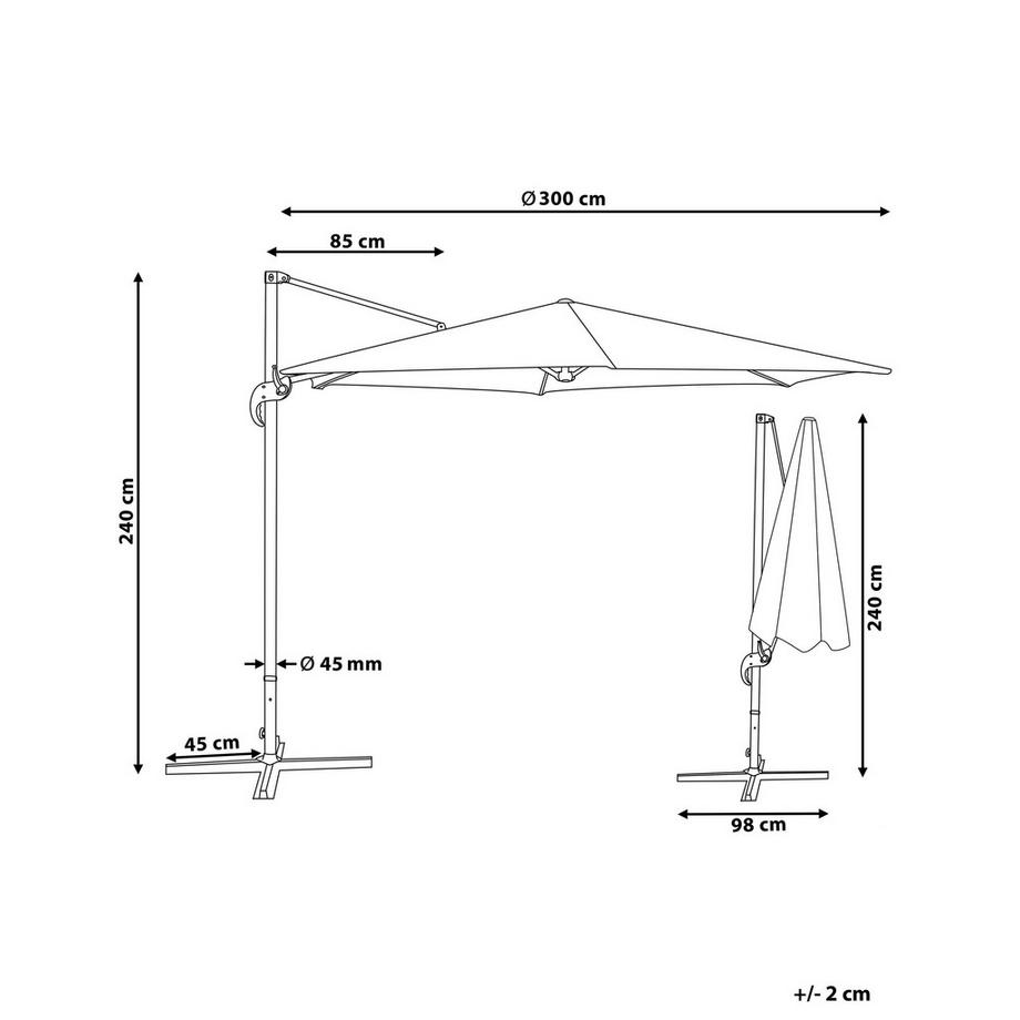 Beliani Ampelschirm aus Stoff SAVONA  