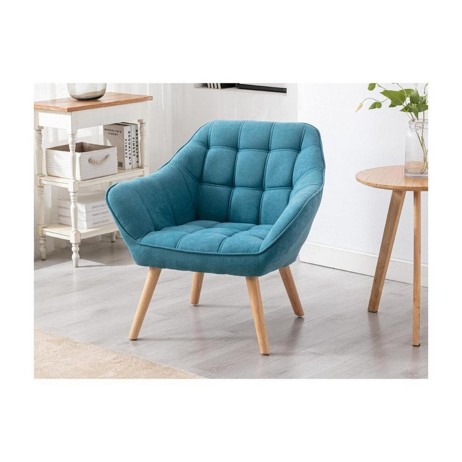 Vente-unique Poltrona in Tessuto Blu CASERTA  