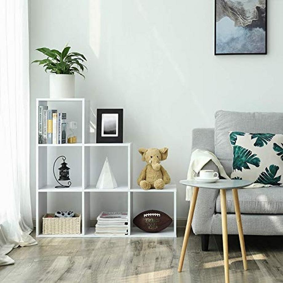 Pricenet Libreria salvaspazio a 6 cubi con struttura resistente  