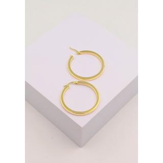 MUAU Schmuck  Creolen Gelbgold 750 Vierkantdraht 35mm 