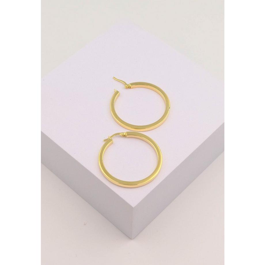 MUAU Schmuck  Creolen Gelbgold 750 Vierkantdraht 35mm 