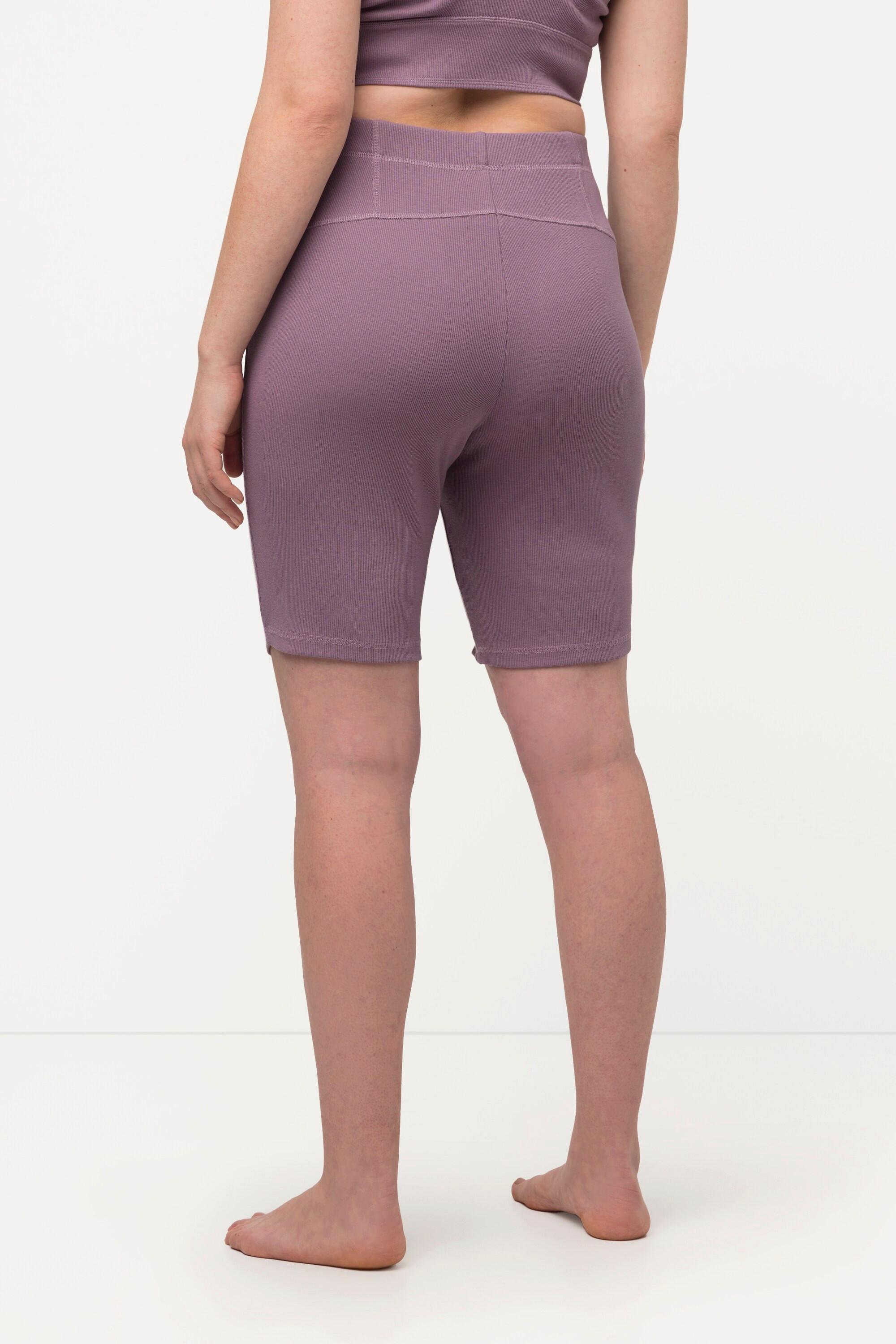 Ulla Popken  Yoga-Radler, Rippjersey, Slim, Biobaumwolle 