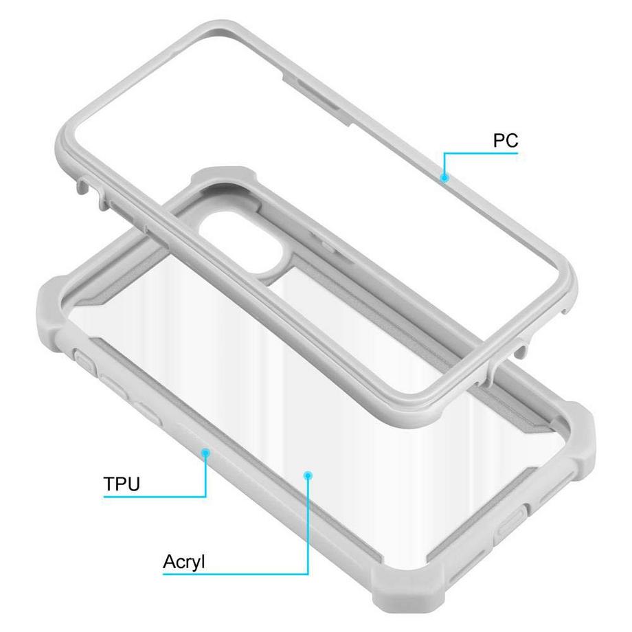 Cadorabo  Hülle für Apple iPhone XR 2-in-1 TPU Silikon-Rand Glas-Rücken 