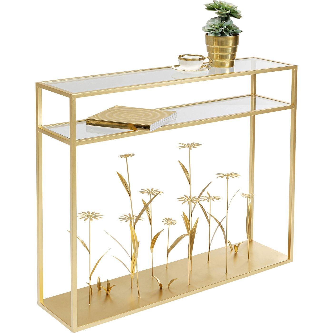 KARE Design Consolle Flower Meadow oro 100  