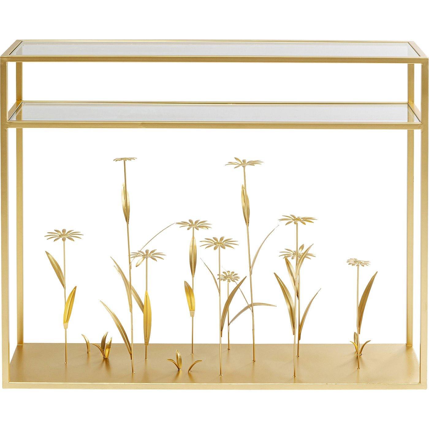 KARE Design Consolle Flower Meadow oro 100  