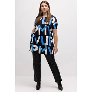 Ulla Popken  Longshirt, Schriftmotiv, A-Linie, Rundhals, 3/4-Arm 