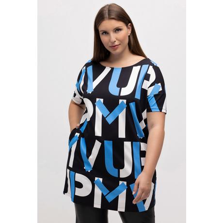 Ulla Popken  Longshirt, Schriftmotiv, A-Linie, Rundhals, 3/4-Arm 