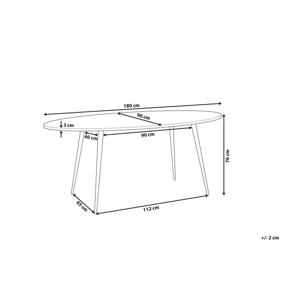 Beliani Tavolo da pranzo en Fibra a media densità (MDF)  OTTAWA  