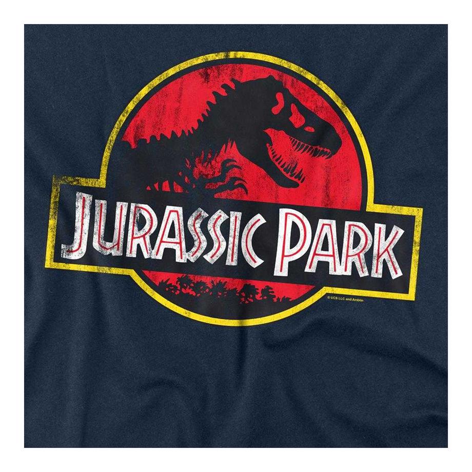 Jurassic Park T-Shirt Manches Longues avec Imprimé Logo Délavé  