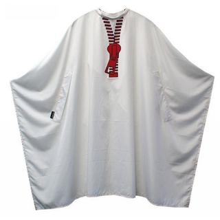 TREND-DESIGN  Zipper Cape Haarschneideumhang weiss 135 x 148 cm 